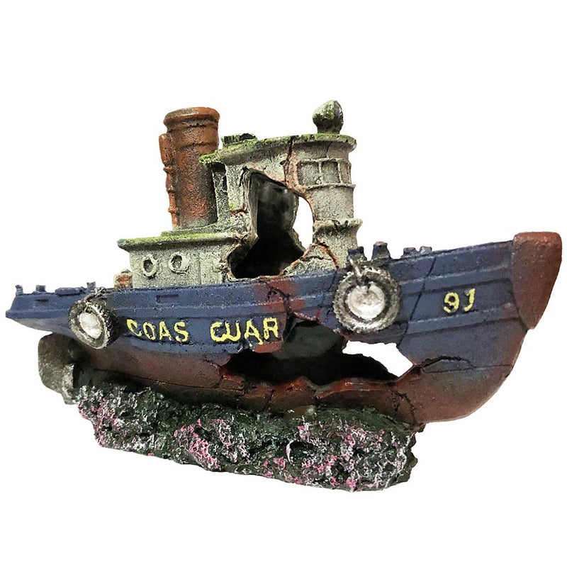 SLOCME Aquarium Large Shipwreck Decorations - Fish Tank Lifelike Ship Decorï¼ŒResin Material Large Pirate Ship Decor - Image 1